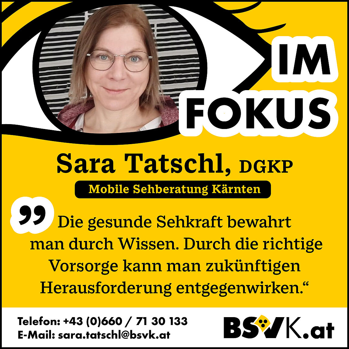 Sara Tatschl, DGKP – Mobile Sehberatung Kärnten